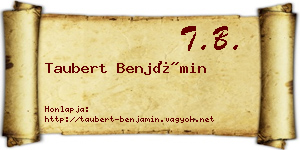 Taubert Benjámin névjegykártya